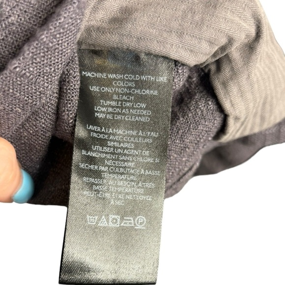 Free People Crosby Blue Grey Marzipan Linen Blend Menswear Blazer Size XS - Picture 6 of 8